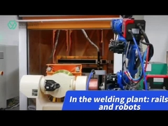 Quá trình hợp tác giữa robot hàn nhà máy và ray dẫn hướng