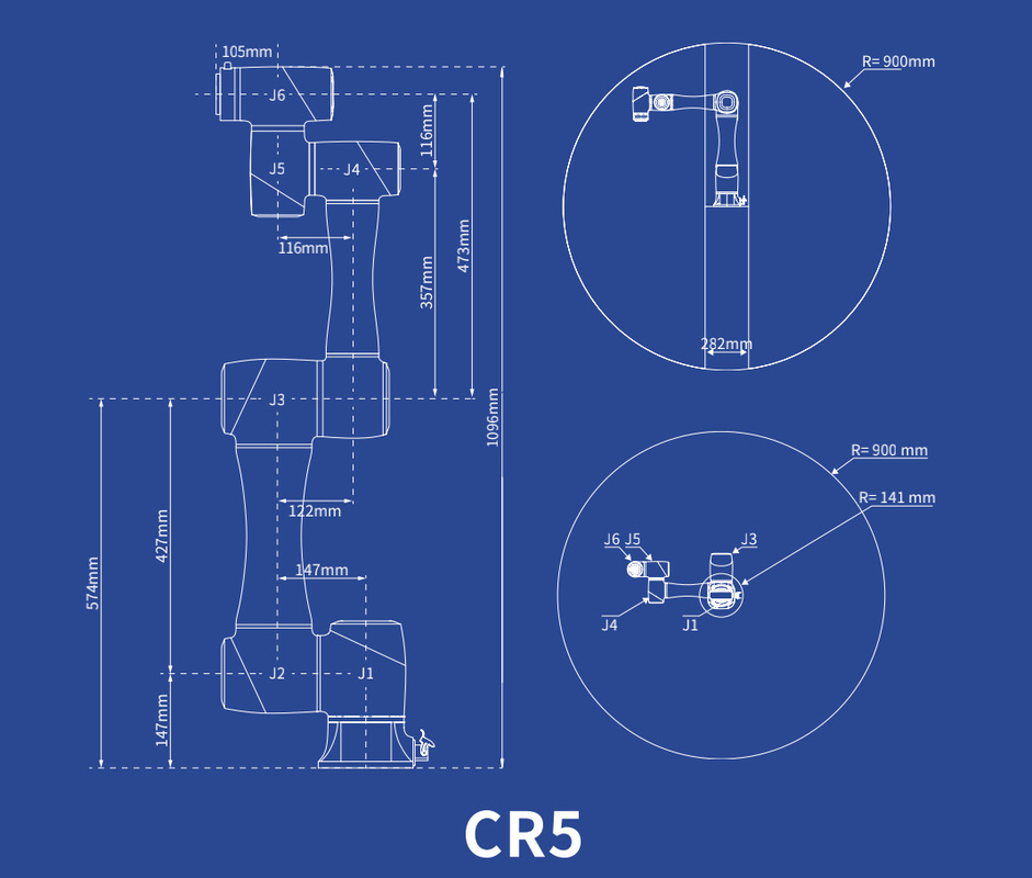 Hệ thống xử lý cánh tay robot hợp tác Plc Hệ thống xử lý cánh tay robot được điều khiển Băng tải lấp đầy 900mm