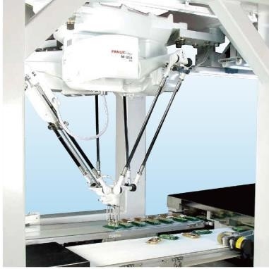 Cánh tay robot song song 4 dof lắp ráp cánh tay robot Fanuc Fist Radius 800mm Xử lý hậu cần