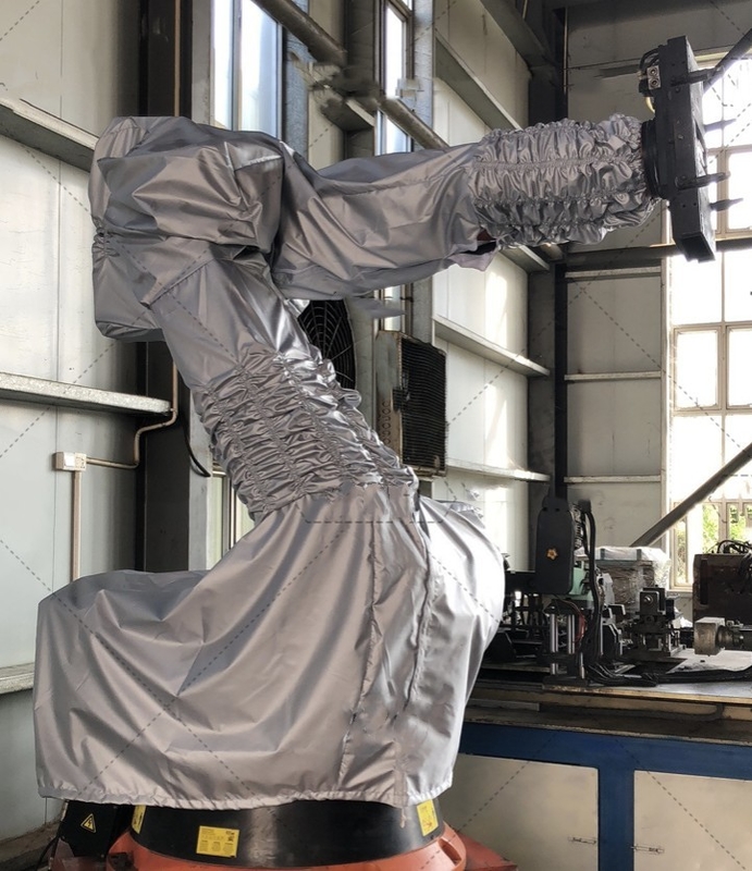 Bộ phim polyester màu trắng chống nước che phủ tay áo nylon bảo vệ cho robot cửa hàng sơn